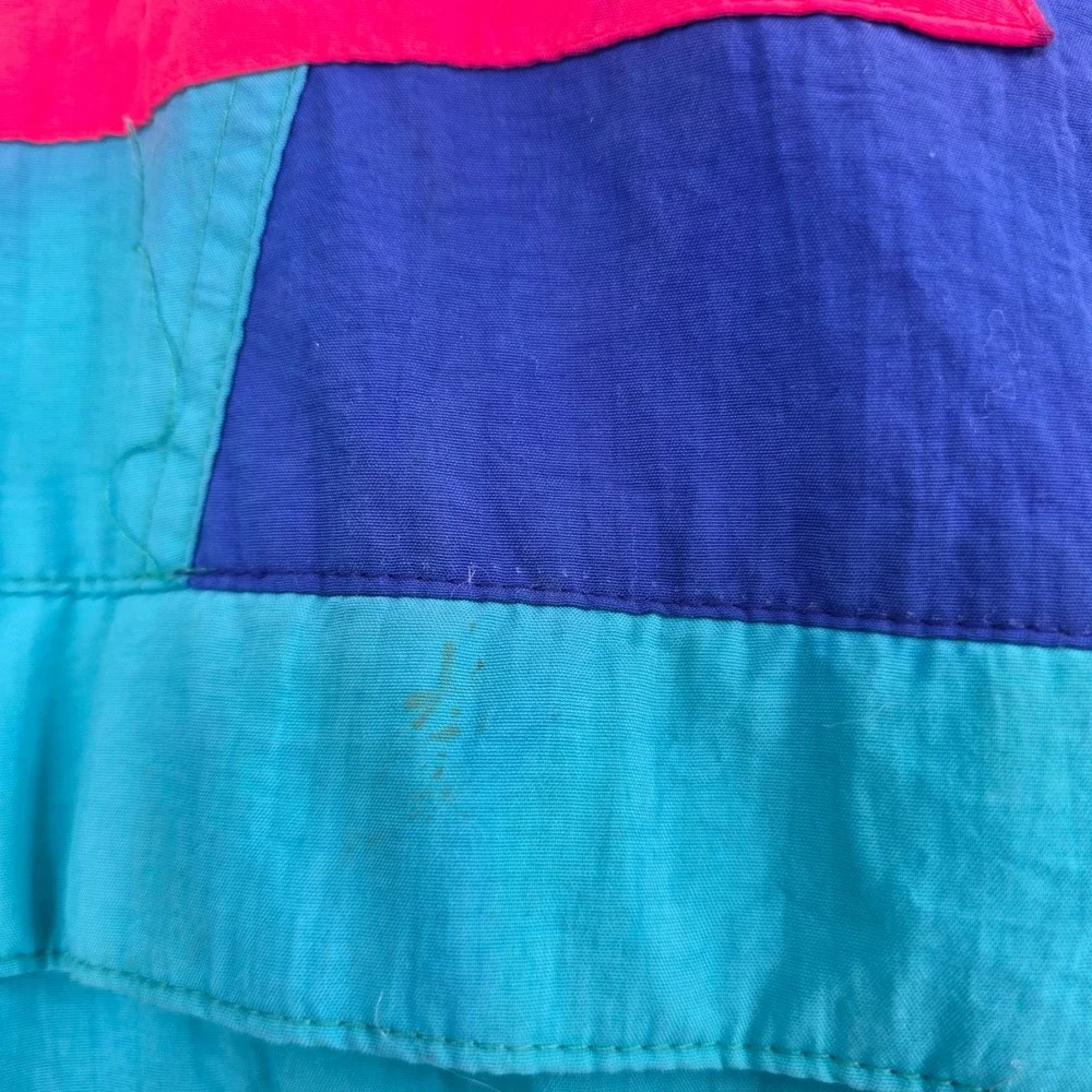 Vintage Club Attivo Ski Suit Teal Purple Pink Colorblock Boys 12 Retro 80s 90s